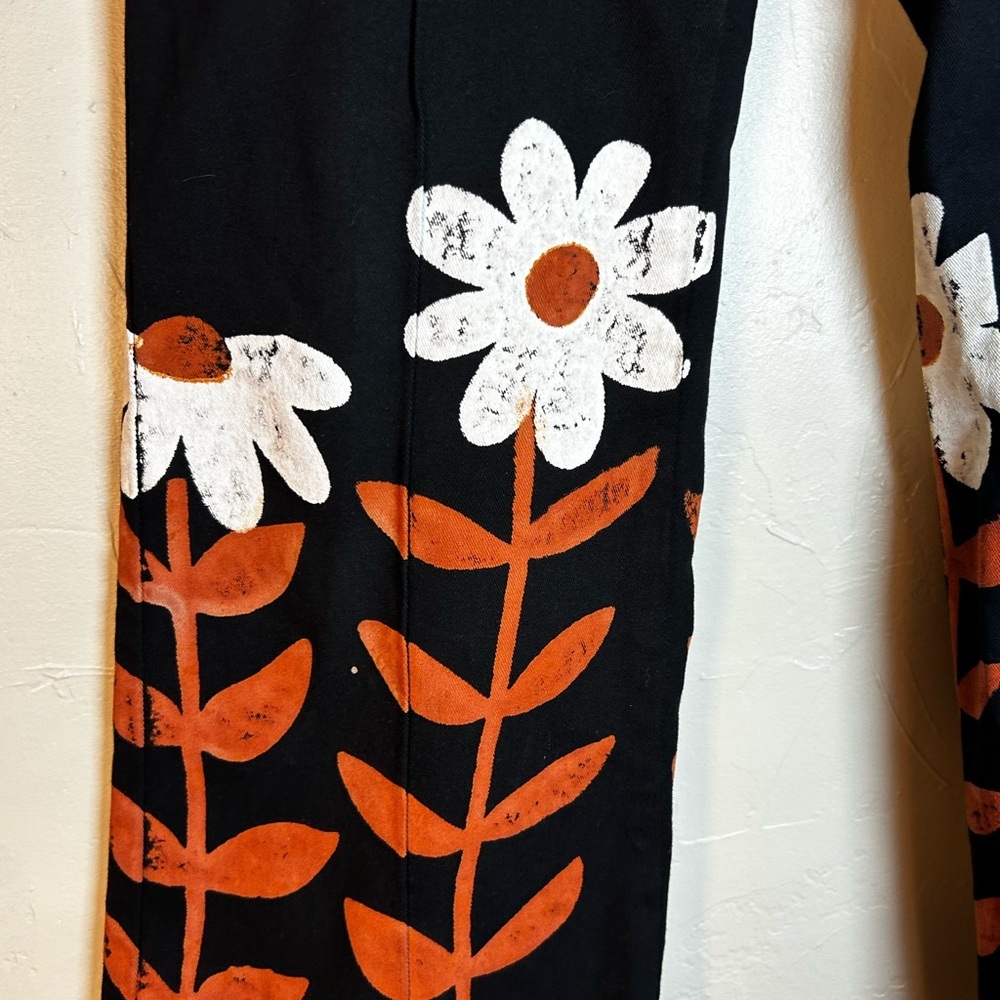 Big Bud Press Western Pants - Paintstamp Lazy Daisy Black & Cream - Size XS - Picture 3 of 13